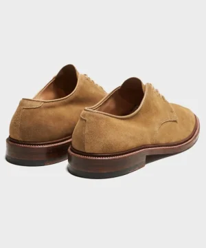Flash Sale Alden Unlined Suede Plain Toe Blucher in Tan Brown