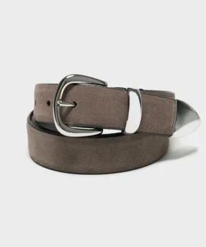 Sale Anderson's Suede Minimal Western Belt in Taupe Brown