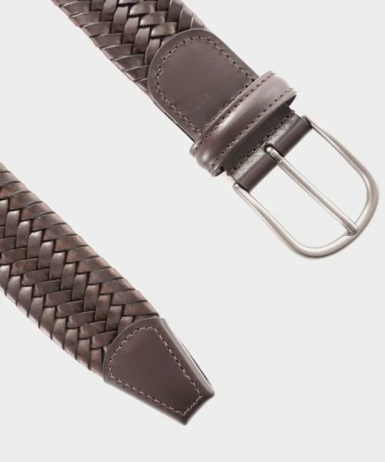 Cheap Anderson's Woven Leather Belt In Dark Brown