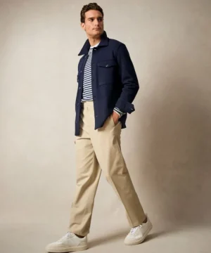 Cheap Todd Snyder Boiled Wool CPO Shirt Jacket in Navy Blue