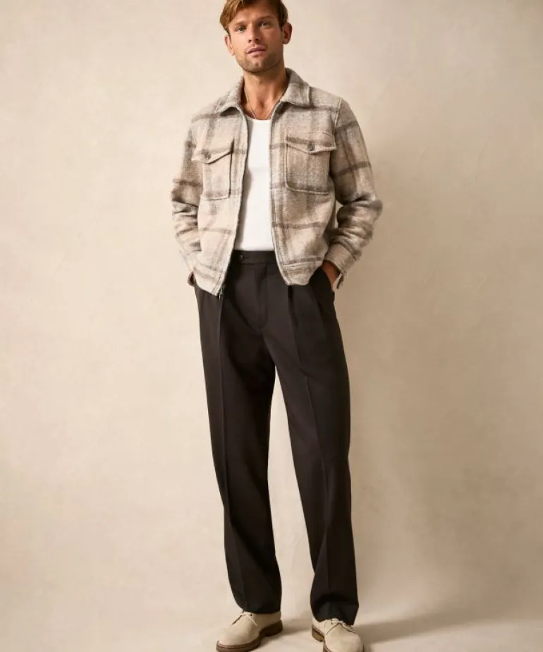 Sale Todd Snyder Brushed Plaid Full-Zip Jacket in Stone White