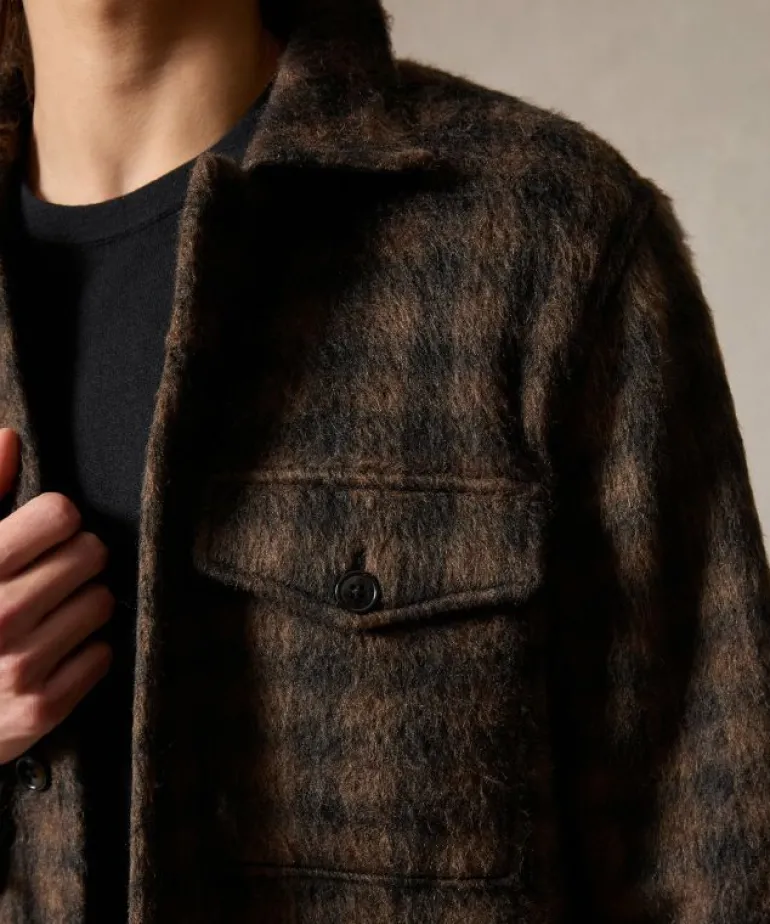Online Todd Snyder Buffalo Check Mohair Overshirt in Coffee Bean Brown