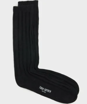Best Todd Snyder Cashmere Solid Sock in Black