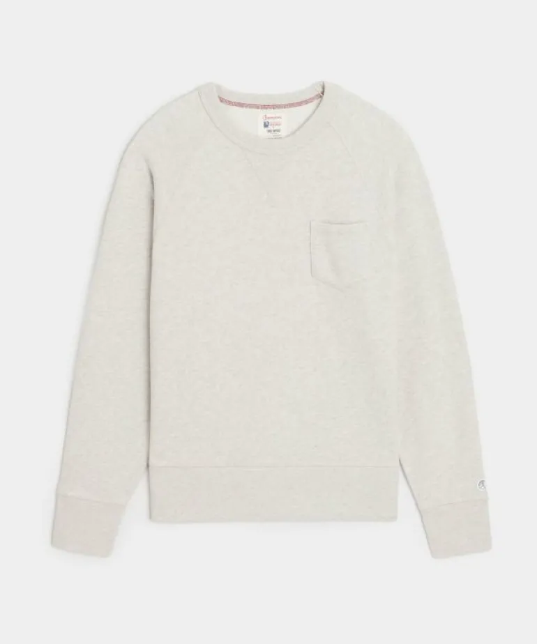Online Todd Snyder + Champion Champion Midweight Pocket Sweatshirt in Eggshell White