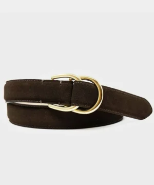 Discount Todd Snyder Classic Suede Dress Belt in Tobacco Brown