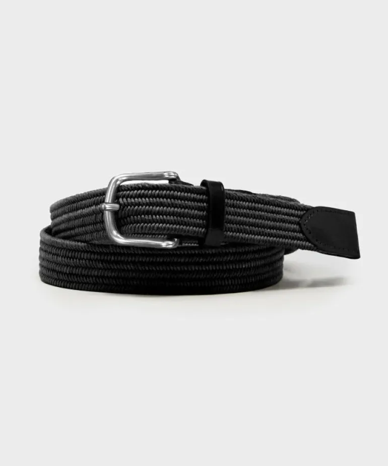 Clearance Todd Snyder Cotton Stretch Braided Belt in Black