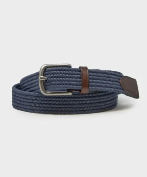 Clearance Todd Snyder Cotton Stretch Braided Belt in Navy Blue