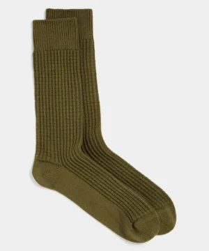 Sale Todd Snyder Cotton Waffle Sock in Garden Green