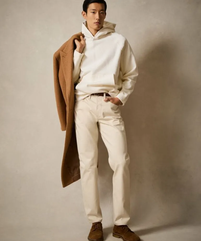 Hot Todd Snyder Cotton-Camelhair Fleece Hoodie in Vintage White