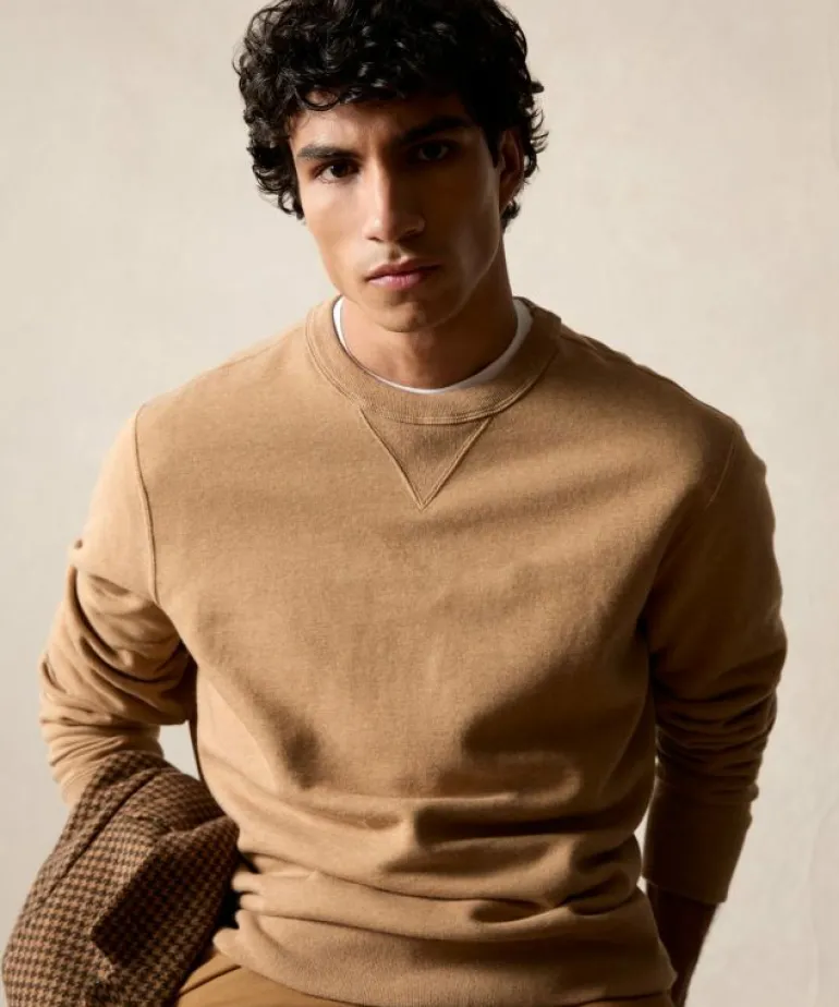 Outlet Todd Snyder Cotton-Camelhair Fleece Sweatshirt in Camel Brown