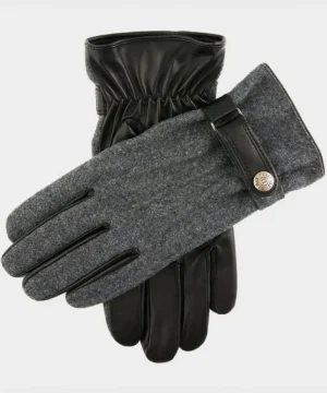 Clearance Dents Gloves Dents Guildford Flannel Glove in Charcoal Black