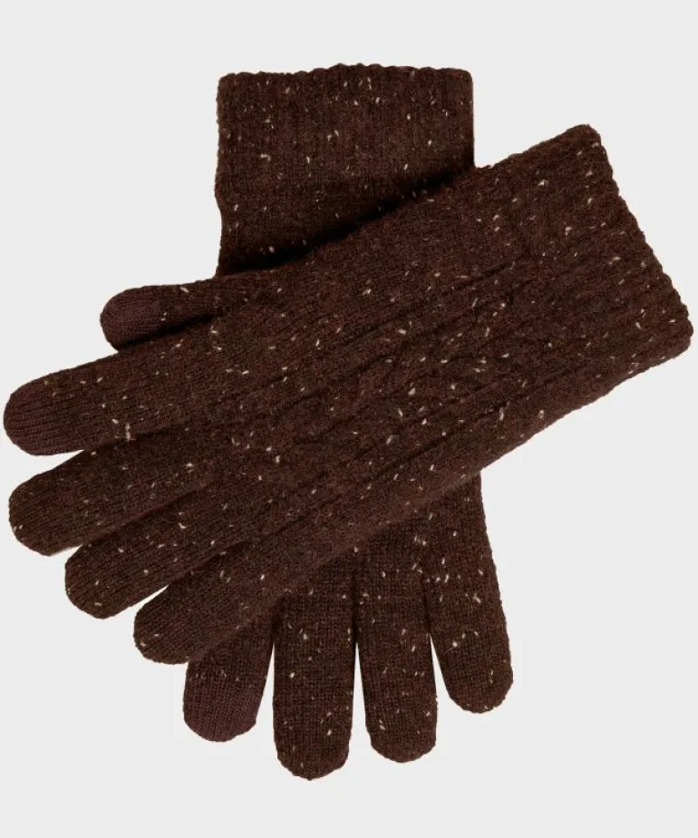 Store Dents Gloves Dents Lacock Donegal Glove in Chocolate Brown
