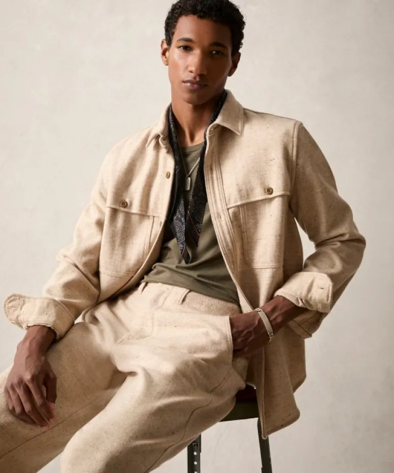 Store Todd Snyder Donegal Overshirt in Oatmeal White
