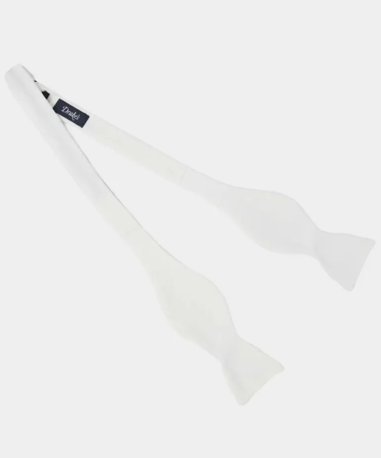 Cheap Drake's Classic Satin Bowtie in White