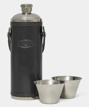 Clearance F. Hammann Leather Hunting Flask in Black