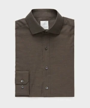 Cheap Todd Snyder Flannel Spread Collar Dress Shirt in Brown