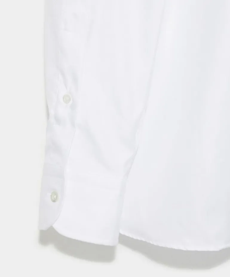 New Hamilton + Todd Snyder Herringbone Dress Shirt in White
