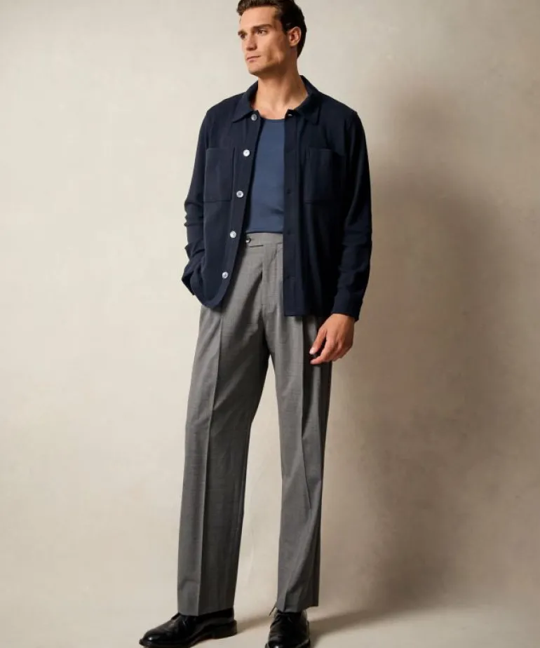 Clearance Todd Snyder Herringbone Knit Overshirt in Classic Navy Blue