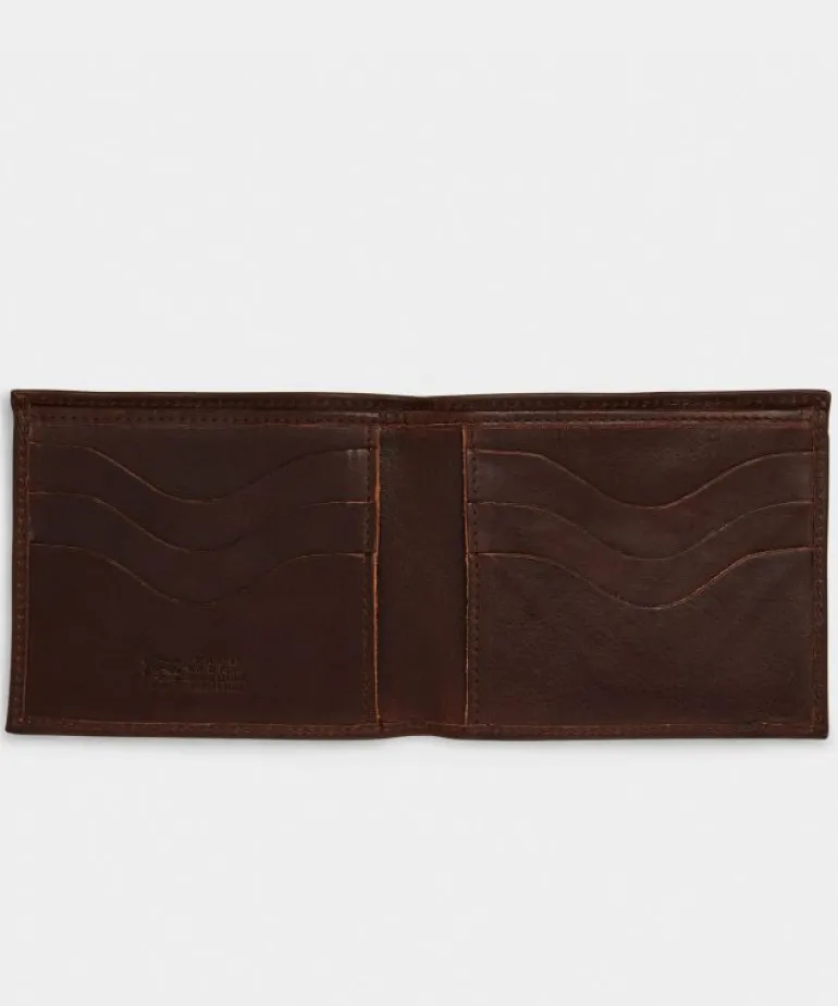 Clearance Il Bisonte Leather Bi-fold Wallet in Caffe Brown