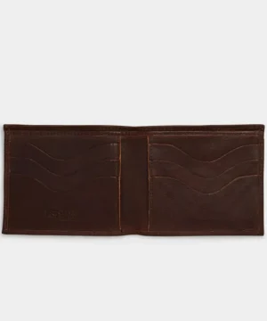 Clearance Il Bisonte Leather Bi-fold Wallet in Caffe Brown