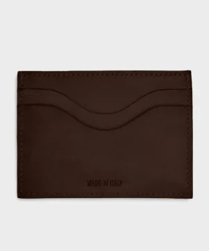 Fashion Il Bisonte Salina Leather Card Holder in Caffe Brown