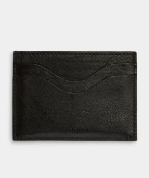 Hot Il Bisonte Salina Leather Card Holder in Black