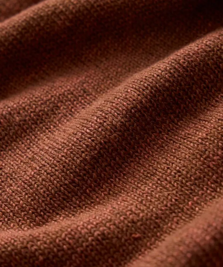 Fashion Inis Meáin Washed Linen Henley Polo in Rust Marl Red
