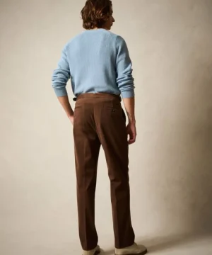 Discount Todd Snyder Italian Brushed Cotton Side Tab Trouser in Brown