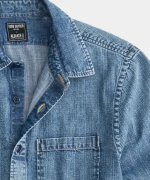 Best Todd Snyder Italian Denim Overshirt in Stone Wash Blue