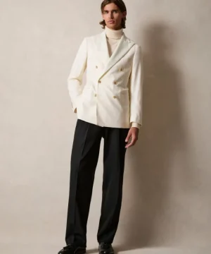 Discount Todd Snyder Italian Double-Breasted Tuxedo Jacket in Ivory White