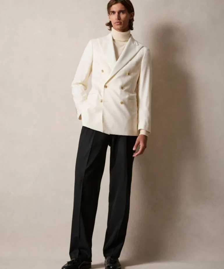 Discount Todd Snyder Italian Double-Breasted Tuxedo Jacket in Ivory White
