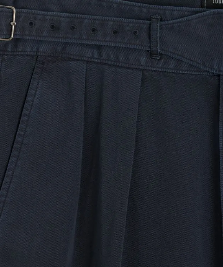 Cheap Todd Snyder Italian Garment Dyed Cotton Gurkha Trouser in Navy Blue