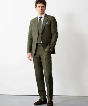 Store Todd Snyder Italian Linen Sutton Trouser in Olive Green