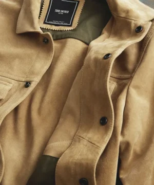 Outlet Todd Snyder Italian Suede Snap Dylan Jacket in Cappuccino Brown