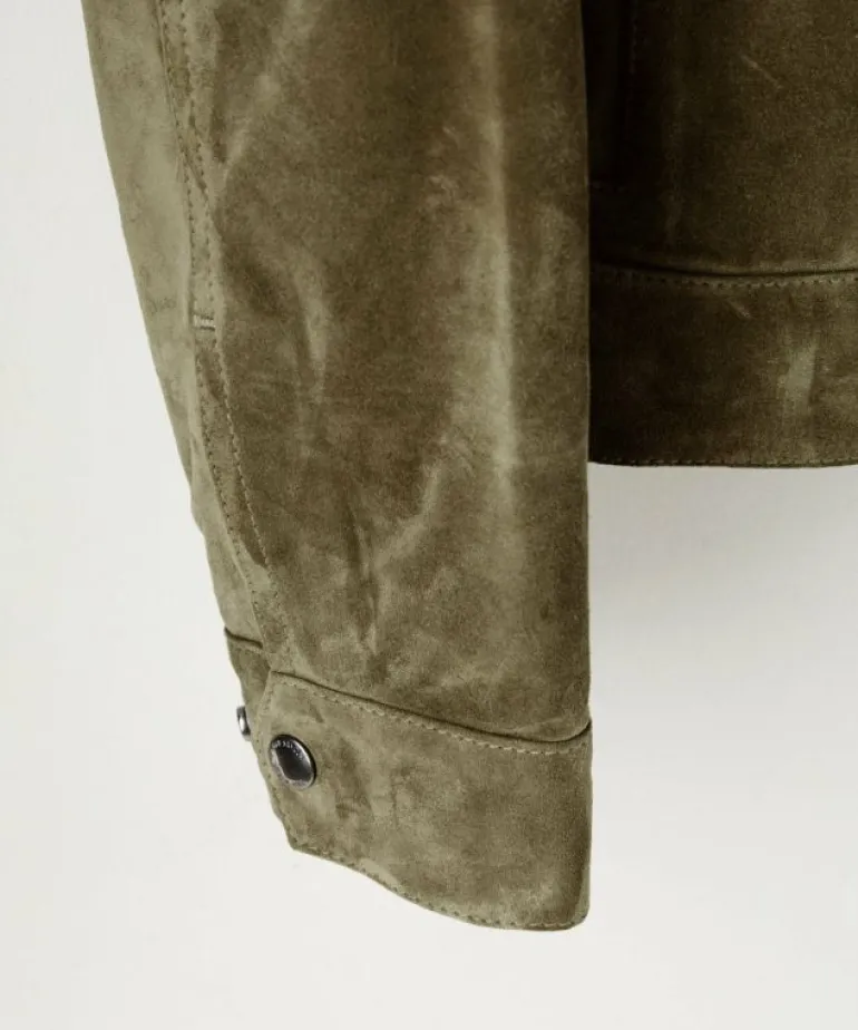 Flash Sale Todd Snyder Italian Suede Snap Dylan Jacket in Olive Green