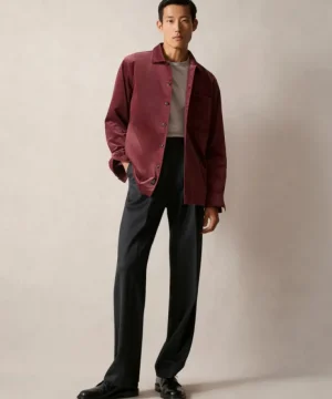New Todd Snyder Italian Velvet Overshirt in Mauve Pink