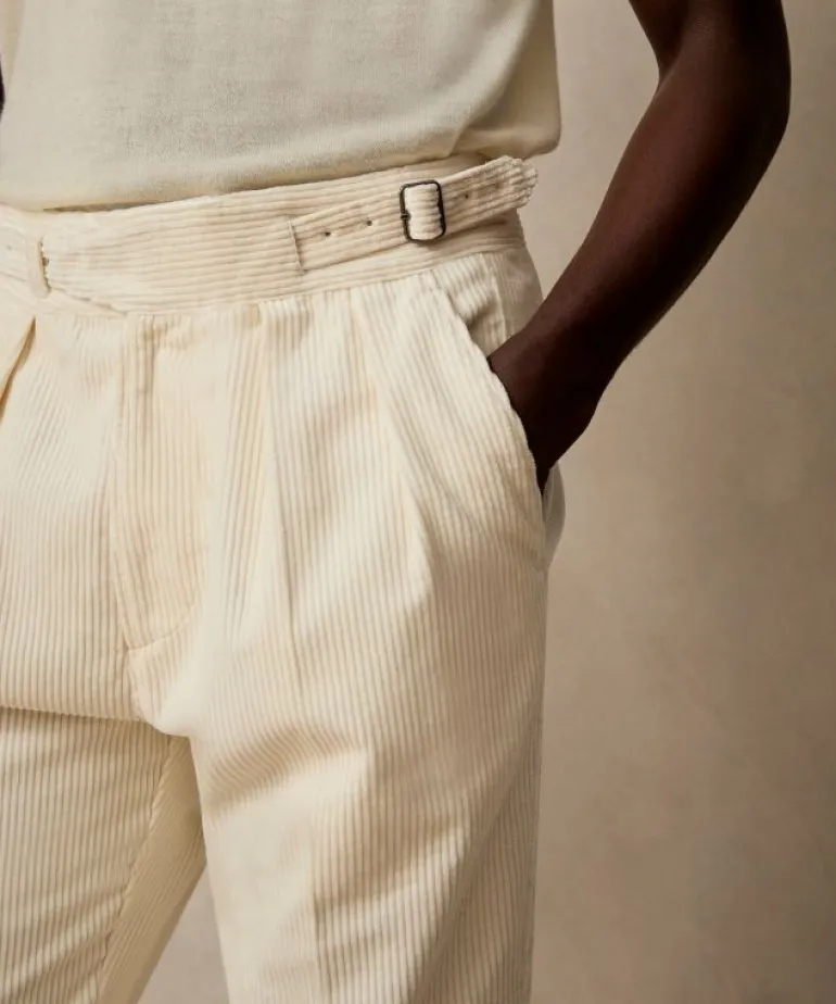 Sale Todd Snyder Italian Wide Wale Corduroy Gurkha Trouser in White