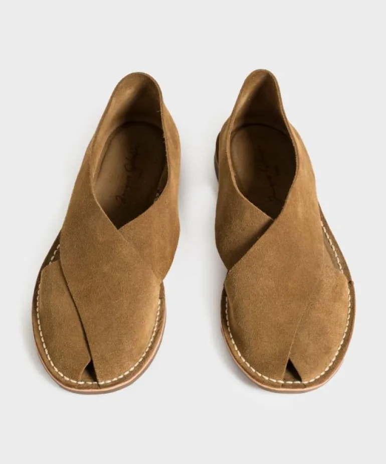 Best Jacques Solovière Biarritz Sandal Maracca in Tan Suede Brown