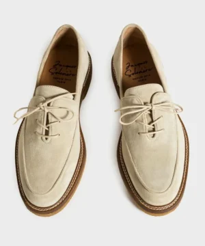 Store Jacques Solovière Oliver Laceup Derby in Latte Suede Brown
