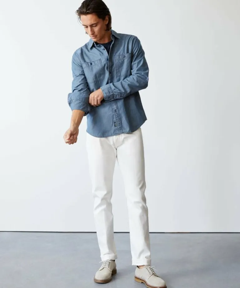 Fashion Todd Snyder Japanese Chambray Work Shirt in Indigo Blue
