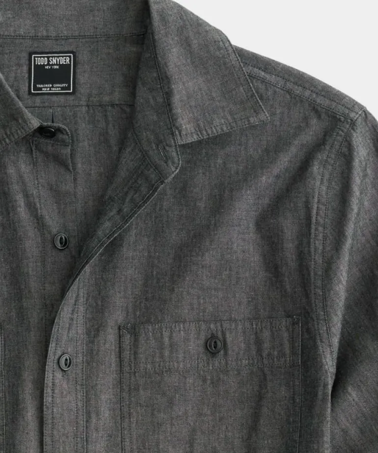 Cheap Todd Snyder Japanese Chambray Work Shirt in Black