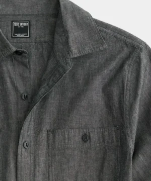 Cheap Todd Snyder Japanese Chambray Work Shirt in Black