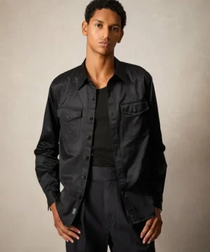 Cheap Todd Snyder Japanese Sateen Utility Shirt in Black