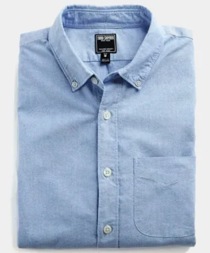 Outlet Todd Snyder Japanese Selvedge Oxford Button Down Shirt in Blue