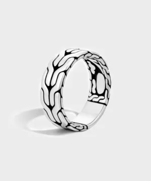 Cheap John Hardy Sterling Silver Carved Chain Band Ring Multi