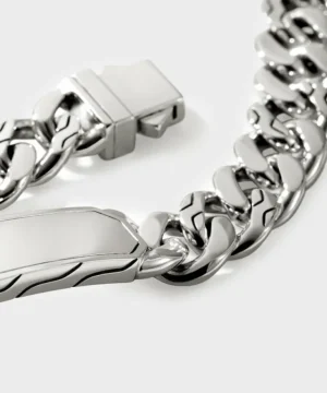 Cheap John Hardy Sterling Silver ID Curb Bracelet, 11MM Multi