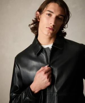 Online Todd Snyder Leather Grant Jacket in Black