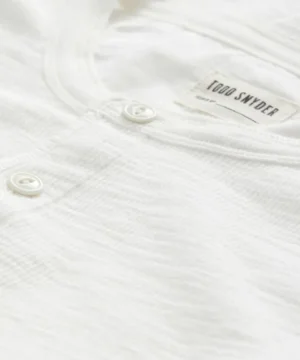 Cheap Todd Snyder Lightweight Mini Waffle Henley in Antique White