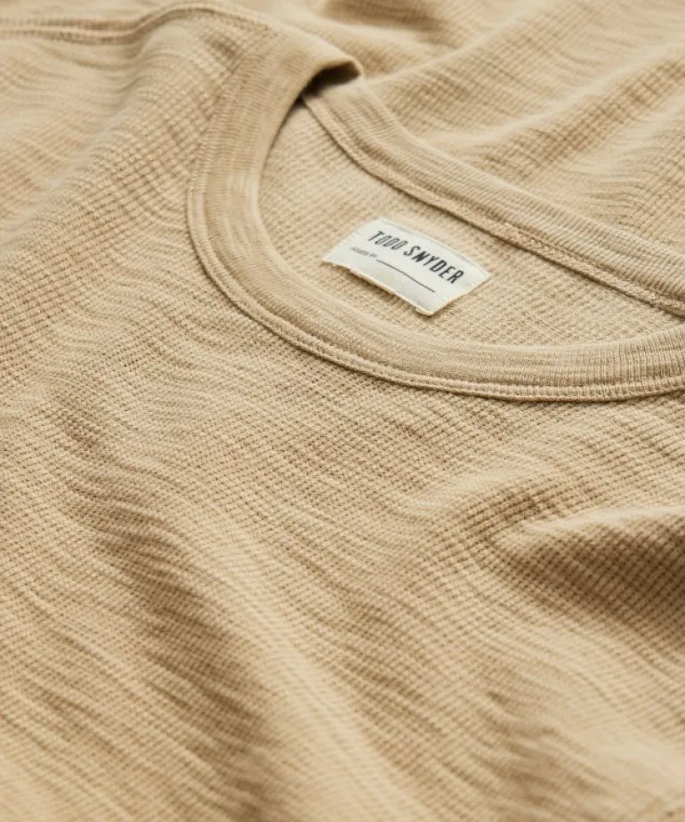 Outlet Todd Snyder Lightweight Mini Waffle Tee in Baja Dunes Brown