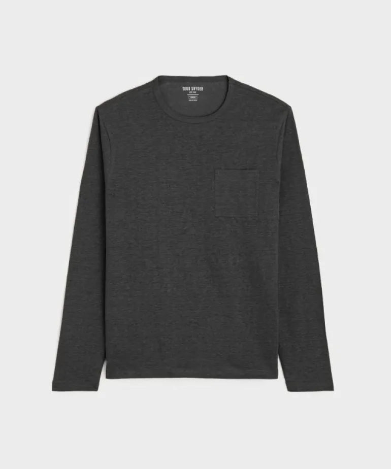 Fashion Todd Snyder Linen Jersey Pocket Tee in Faded Black
